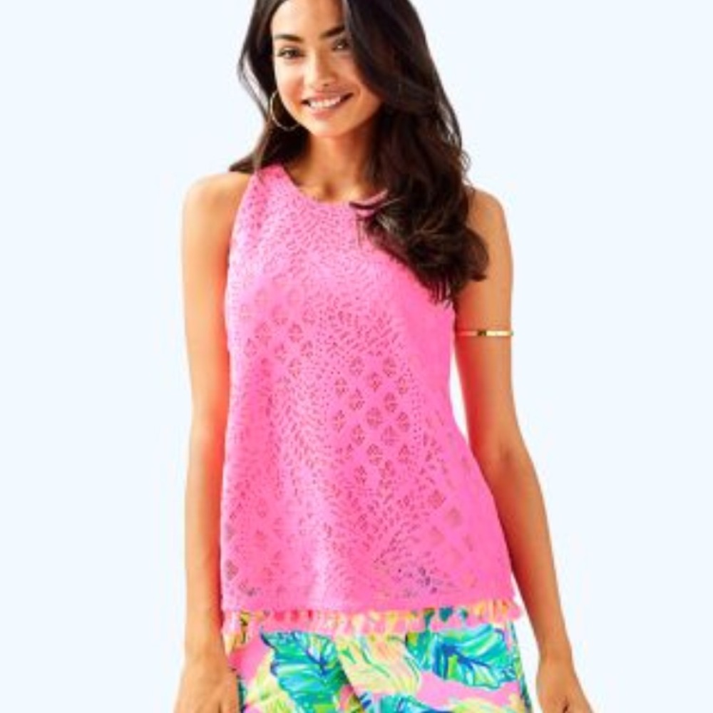 Lilly Pulitzer Pink Lace tank top “Lynn top”